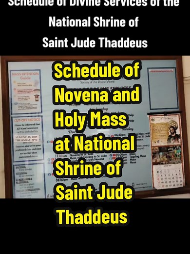 Horario de Novena y Misas en el Santuario Nacional de San Judas Tadeo