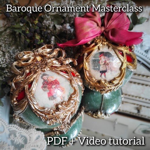 Baroque Ornament Tutorial PDF   Video Tutorial Masterclass Craft DIY Unique Home Decor Ornament - Etsy
