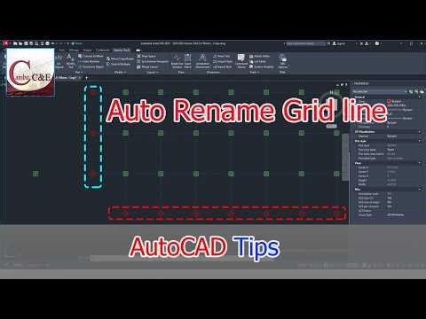 Auto Rename of Grid line | កែឈ្មោះGrid line ដោយស្វ័យប្រវត្តិ | Cambo C&E