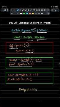 Python Day 28 | Lambda Functions | One-Line Functions