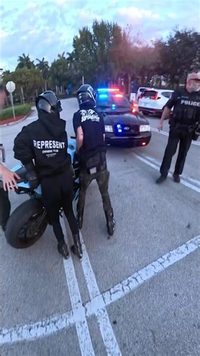 Biker drops her motorcycle while getting pulled over by the cops 🥴 ​⁠@636.Hunter