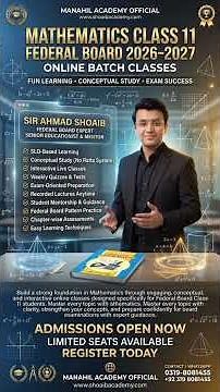 Mathematics Grade 11 || Federal Board 2026-2027 || Online Lectures & Tuition Classes