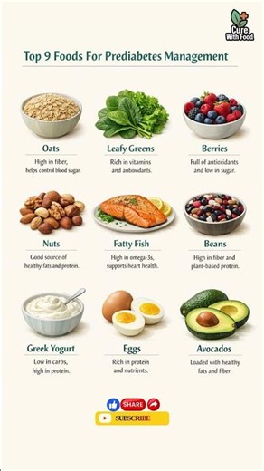 Top 9 Foods For Prediabetes Management #healthylifestyle #healthyeating