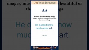 Art meaning Art in a Sentence Most common words in English shorts