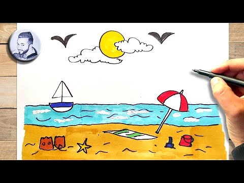 Comment dessiner une plage facile