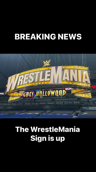 Superstars, prepare to point. The #WrestleMania 39 sign has been raised inside the Alamodome! | WWE