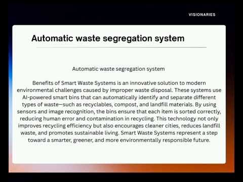 Automatic waste segragation system