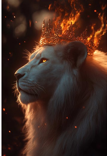 Reign of Fire: AI Art Featuring Majestic Lions