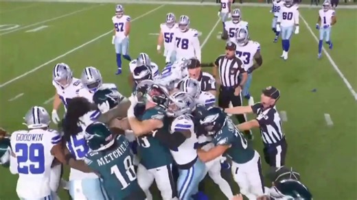Eagles and Cowboys in big brawl after controversial act sparks NFL season opener