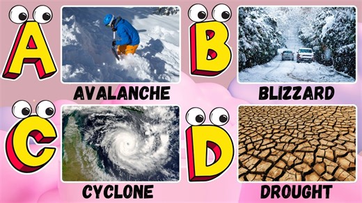 Learn the Alphabet with Storms, Volcanoes Earthquakes Kids Education