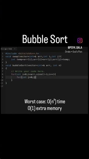 Bubble Sort in C++ #leetcode #competitiveprogramming #leetcodehard #coding