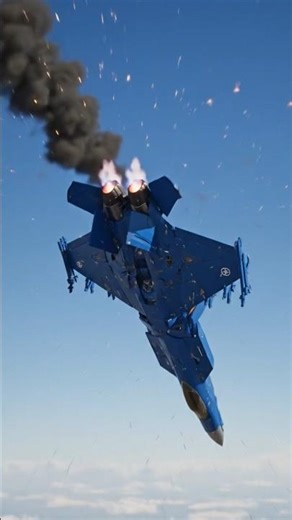 Sky jet falling transforms into giant robot