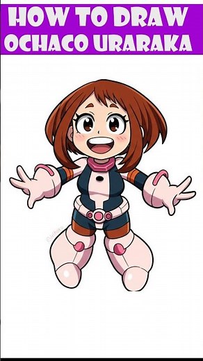 Chibi Ochaco Uraraka Drawing Cute Anime Style Tutorial