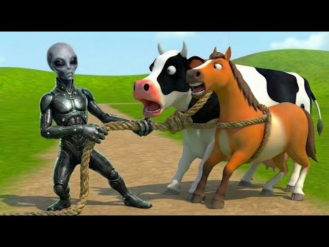 🚨 Monkey Funny 😱🐒 | Oh No! Alien Steals Horse & Cow! | ZiZi's Farm is Empty 🏚️