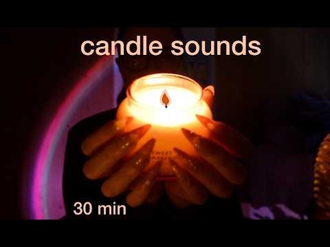 ASMR Candle Tapping + Wax Scratching for Sleep | 30 min No Talking 🕯️🌙