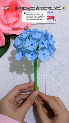 How to make hydrangea flower 💐 DIY hydrangea paper flower tutorial ✨🪻 #diy #diycrafts #diyflower