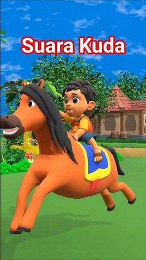 Animal Sounds Shorts 💜🐴💚 Horse, Sheep, Buffalo Sounds - Latest Indonesian Children's Songs