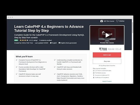 Learn CakePHP 4.x Beginners to Advance Tutorial Step by Step | Udemy Course | Learn CakePHP