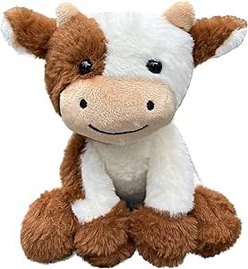 BSVOME 9 inches Cow Stuffed Animal Soft Plush Cute Cow Doll for Boys Girls (Brown Cow)