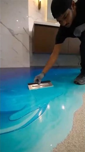 They Turned This Bathroom Floor into the Ocean 🌊✨ LuxuryBathroom#BathroomDesign#Home#LuxuryInteriors