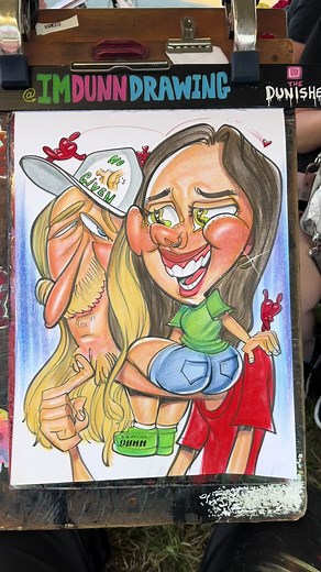 Exaggerated Caricature Drawing of Adorable Couple | Funny Artwork