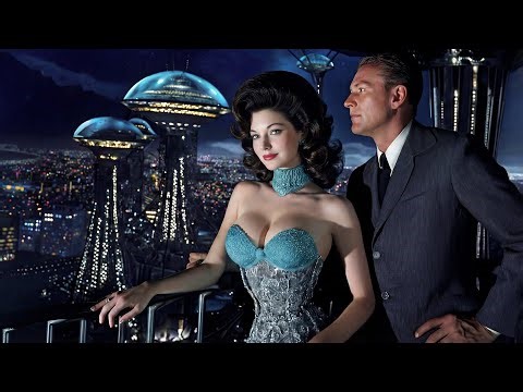 LIVE 24/7 Night Jazz Radio | Retro-Futuristic 1950s City at Night