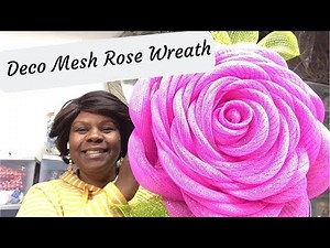 How to make a Pink Rose Deco Mesh Wreath for Spring