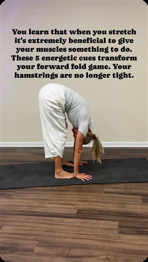 25K views · 385 reactions | Your hamstrings will lengthen. But technique is KEY!! I teach cues like this is my mobility program. Comment CUES and I'll send you the info on my program! In the meantime, here are my 5 cues for forward folds⁣ ⁣ ⁣ 1. Hug shins in.⁣ 2. Inner thighs back.⁣ 3. Bend knees to engage quads.⁣ 4. Foot down thru your feet.⁣ 5. Relax upper body | Mandy Froehlich | Facebook