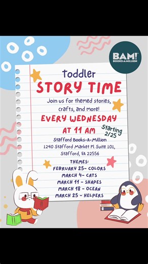 Story time at Books a Million! Don’t worry, we will have weekend events too 😊 #BookTok #BAMStaffordVA #staffordva @fxbgchamber