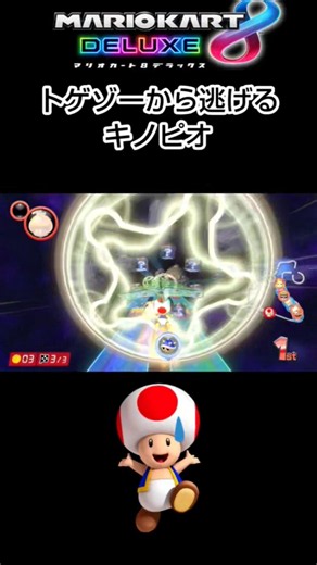 トゲゾーから逃げるキノピオ🍄#マリオカート #マリオカート8dx #キノピオ