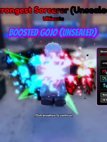 Gojo Showcase in Roblox: Amazing Anime Tower Defense