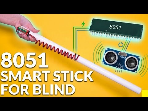 Smart Blind Stick with Ultrasonic Sensor & 8051