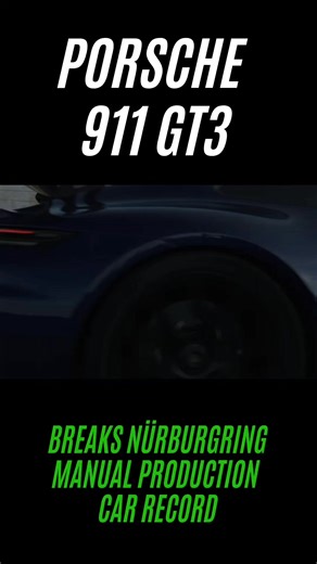153K views · 2K reactions | New lap record! The new Porsche 911 GT3 has broken record for production cars with a manual transmission at the Nürburgring Nordschleife. It clocked a lap time of 6:56.294 lap time that is over 9.5 seconds faster than the previous record. #porsche911gt3 #porsche #Nürburgring #sportscar #911gt3 | AUTO TODAY | Facebook