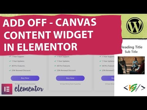How to Add OffCanvas Content Widget via Plugin in Elementor WordPress | Off-Canvas | Sidebar | Menu