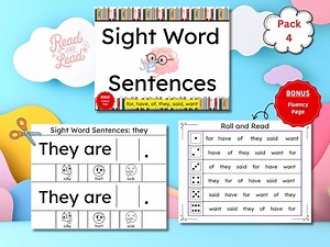Sight Word Sentence Builder | Early Literacy Printable (digital Download) - Etsy