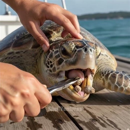EXTREME Barnacles Removal From Sea Turtle’s Mouth 😱 #shorts #rescue #turtle #marinelife