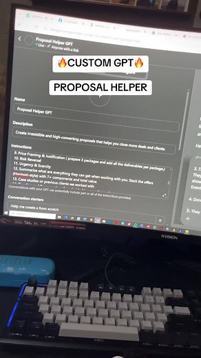 EASILY CREATE PROPOSAL USING AI - PROPOSAL HELPER CUSTOM GPT This can help you craft irresistible proposals to close more deals and clients! Don’t worry guys kasi i will the link sa inyo for FREE so you can test it out as well :) May siniset up lng na automations para ma receive nyo agad yung link :) Stay tuned! Happy learning guys! Byeeee! #customgpt #workfromhome #funneldesigner #proposaltemplate #virtualassistant | Kisha Marie Parubrub