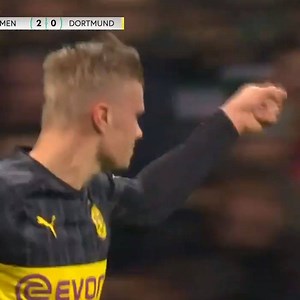 Erling Haaland got a foot on it for his EIGHTH Borussia Dortmund goal. He’s averaging a goal every 20 minutes. | ESPN FC