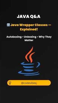 Wrapper Classes in Java — Explained Fast! #java #wrapperclass #autoboxing #javainterview #codingtips