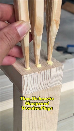 He Hid Four Nails Inside the Wood With Wooden Plugs#Woodworking #HiddenNails