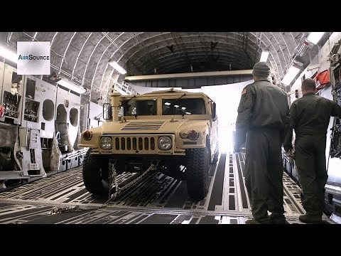 Air Force Loadmasters Learn to Load Humvees onto a C-17 Globemaster III