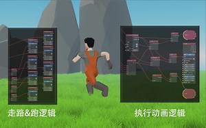 用Blender做游戏 | 角色行为逻辑：行走·跑步·跳跃·待机·转向·摄像机跟随