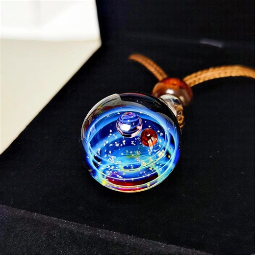 Handmade Galaxy Glass Pendant Necklace: A Mini Universe of Stars and Planets, Space Planet Jewelry Gift for Her/him, Astronomy Gift Idea - Etsy Australia