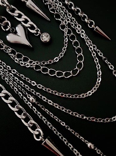 Chained Heart: Gothic Safety-Pin Brooch