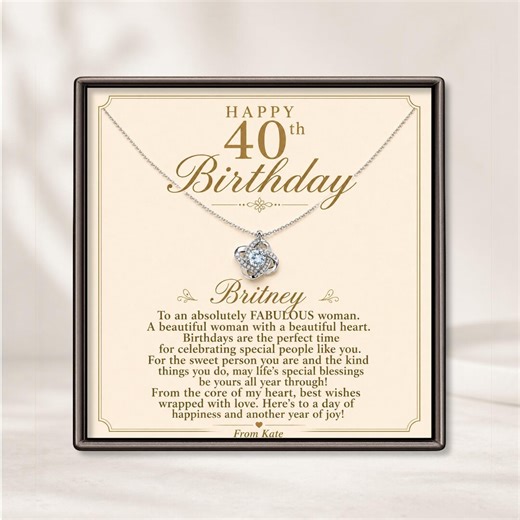 Personalized 40th Birthday Gift, Wife 40th Birthday Gift for 40th Birthday Jewelry, Customized 40th Birthday Gift for Her - Etsy