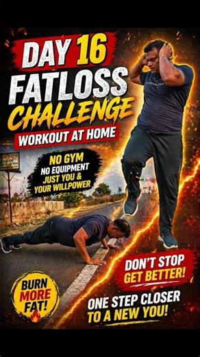 Day 16 Fat Loss Challenge 🔥 Body Adapted, Results Faster Now 😱 #short #fatloss