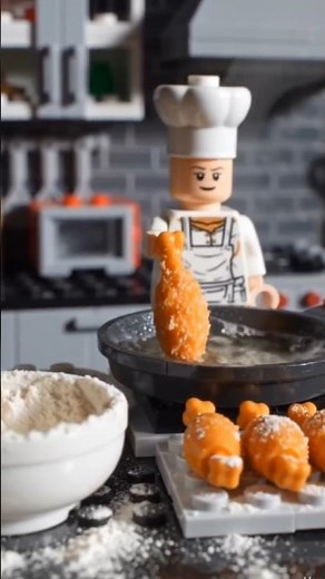 🔥 LEGO Fried Chicken Making 🍗 | Crispy Mini Cooking Magic | Satisfying LEGO Food Video