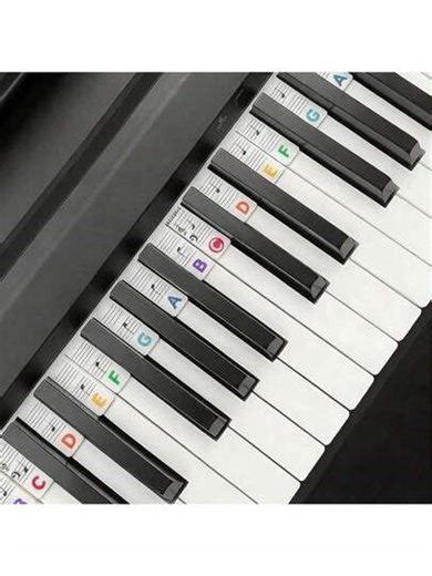 1pc Piano Notes Guide For Beginners, Easy To Install & Remove Piano Keyboard Note Labels, Thick Paper For 61/88 Keys Full Size, Removable With No Stickers Needed, New 2026 Gift For Boys, Girls, Birthday, Christmas | SHEIN