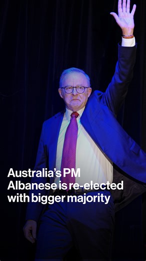 22K views · 215 reactions | "The Australian people have voted for Australian values." Prime Minister Anthony Albanese has been re-elected with an expanded majority, projections show, becoming the nation’s first leader in 21 years to win back-to-back elections. bloom.bg/3F0jL85 | Bloomberg | Facebook