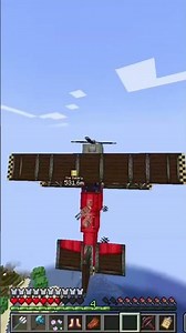 THE SCARLET BIPLANE IS SICKKKK (modded minecraft) (man of many planes) #shorts